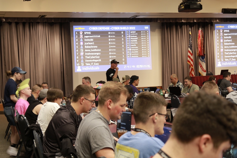 Service Members Compete in a two day Netwars Competition During CyberShield 2022