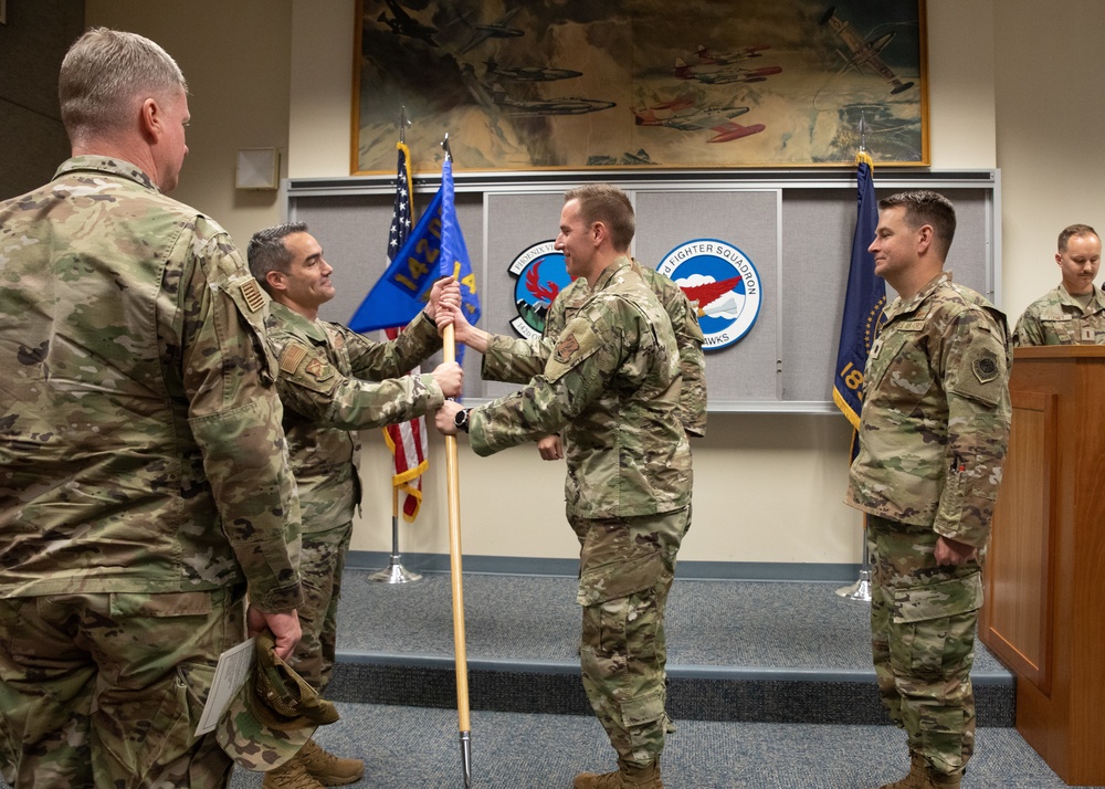 142nd Operations Support Flight holds change of command ceremony