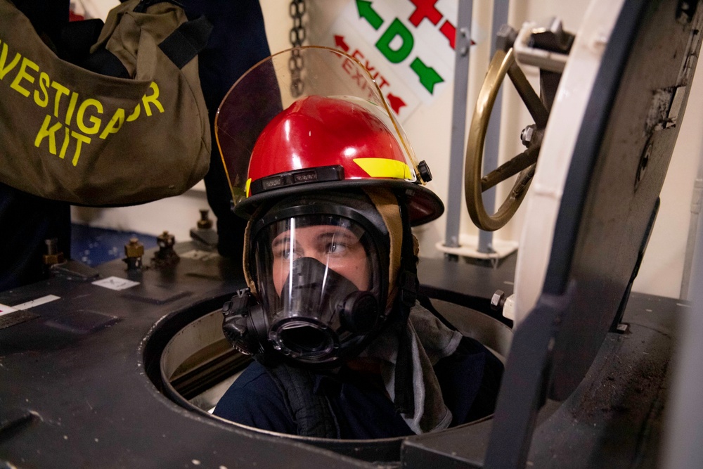 Spruance Conducts General Quarters Drill