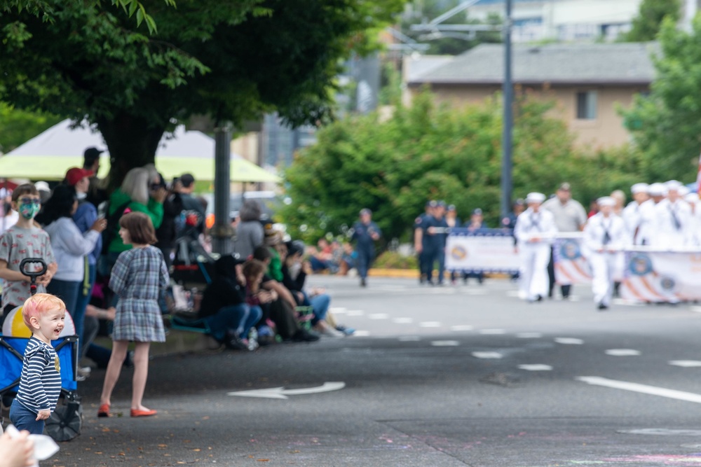 U.S. Sailors March in Portland Rose Festival Parade