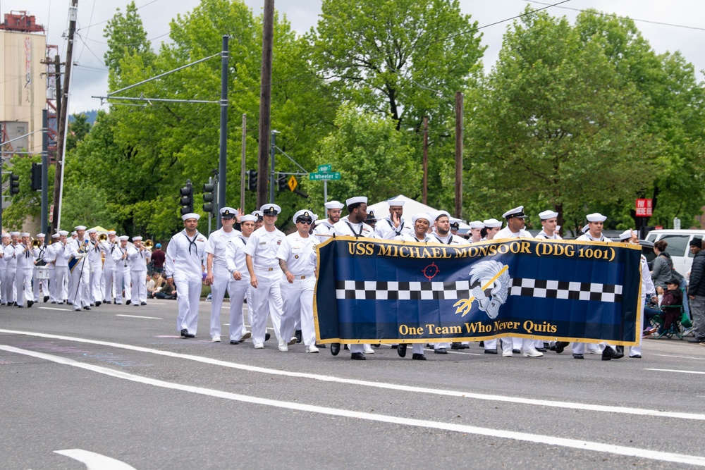 U.S. Sailors March in Portland Rose Festival Parade