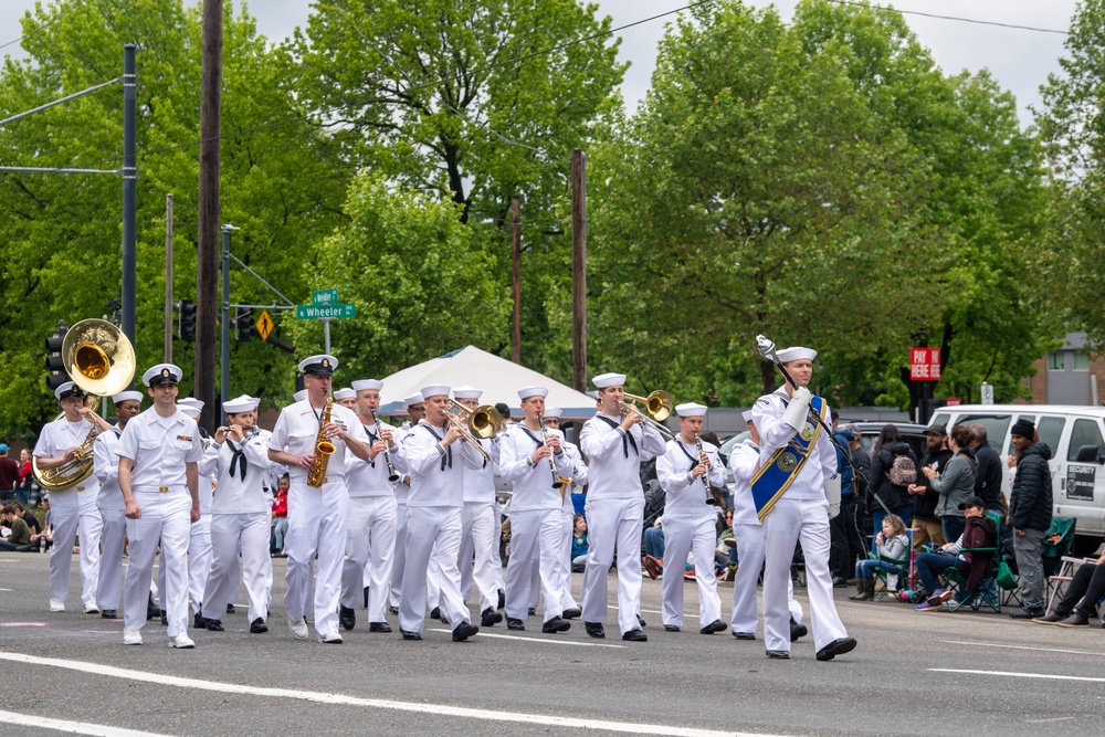 U.S. Sailors March in Portland Rose Festival Parade