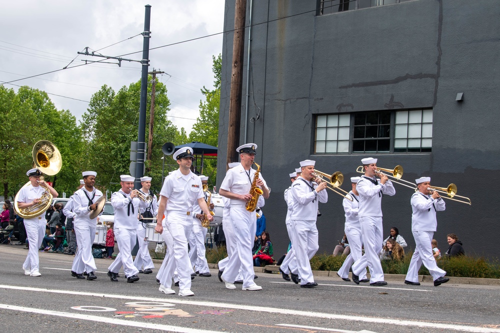 U.S. Sailors March in Portland Rose Festival Parade