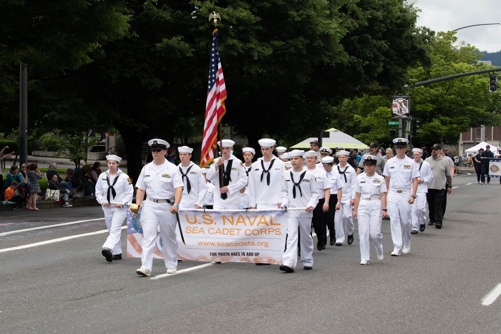 Sea Cadets March during Rose Festival