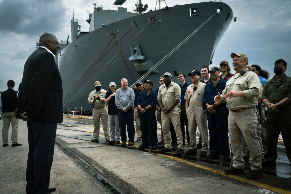 SECDEF Visits Service Members Stations in Singapore/Arrival in Bangkok