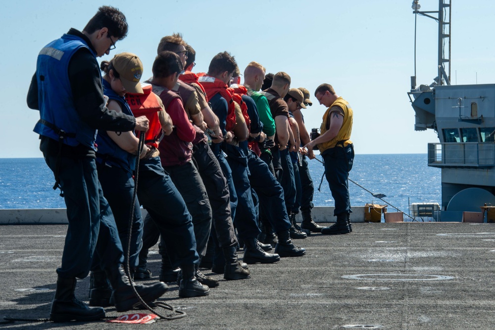 The Harry S. Truman Carrier Strike Group is on a scheduled deployment in the U.S. Naval Forces Europe area of operations, employed by U.S. Sixth Fleet to defend U.S., Allied and Partner interests.