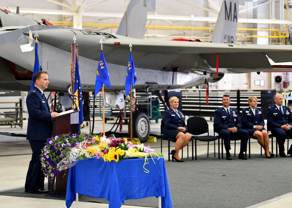 The 104th Fighter Wing conducts change of command ceremonies