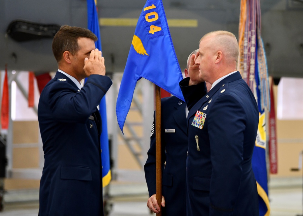 The 104th Fighter Wing conducts change of command ceremonies