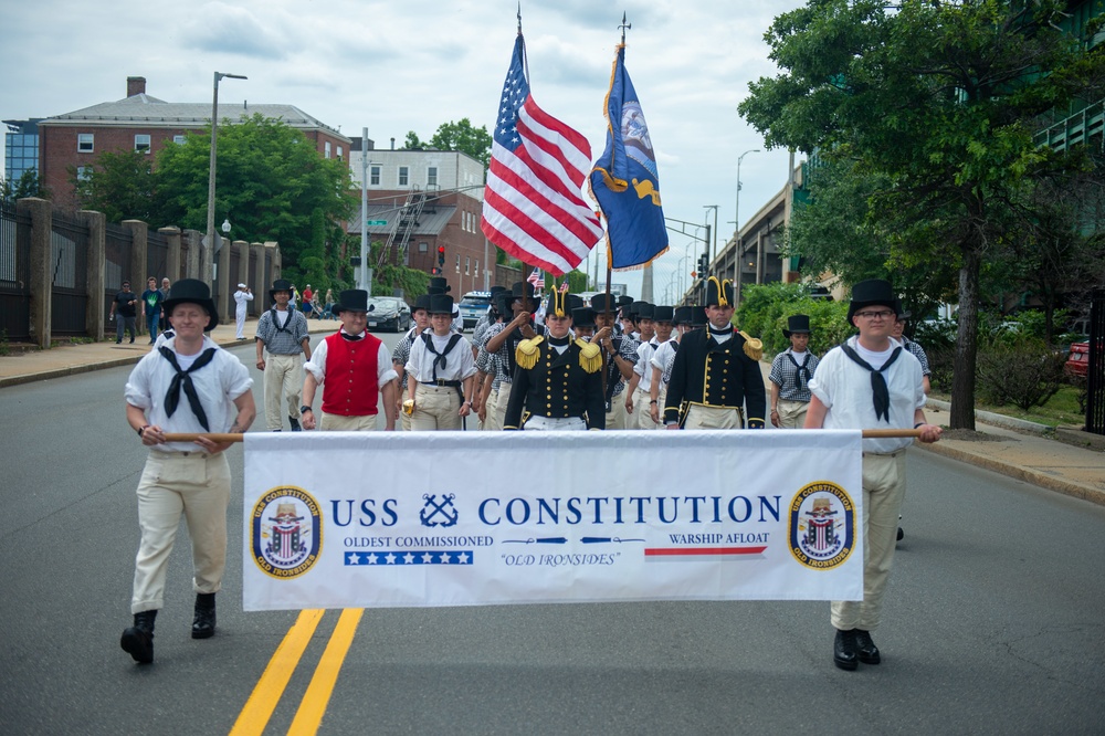 DVIDS Images Officers and crew of USS Constitution march in the