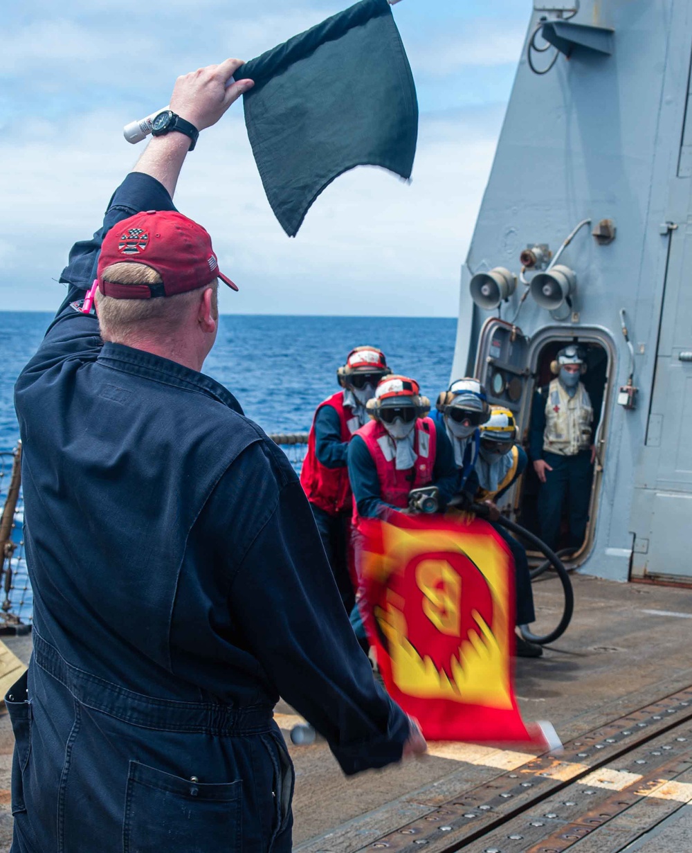 USS Jason Dunham (DDG 109) Conducts an Aircraft Firefighting Drill