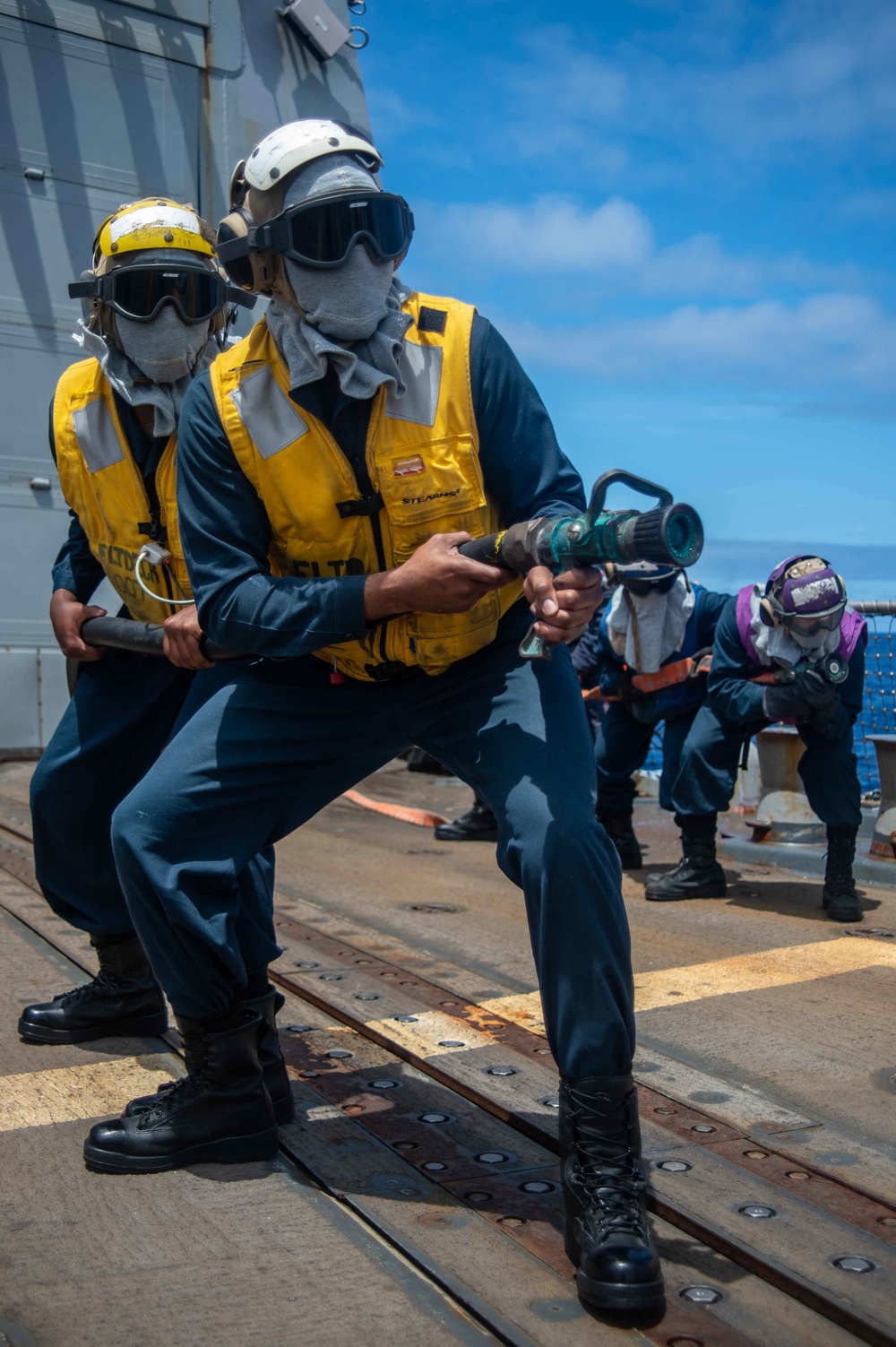 USS Jason Dunham (DDG 109) Conducts an Aircraft Firefighting Drill