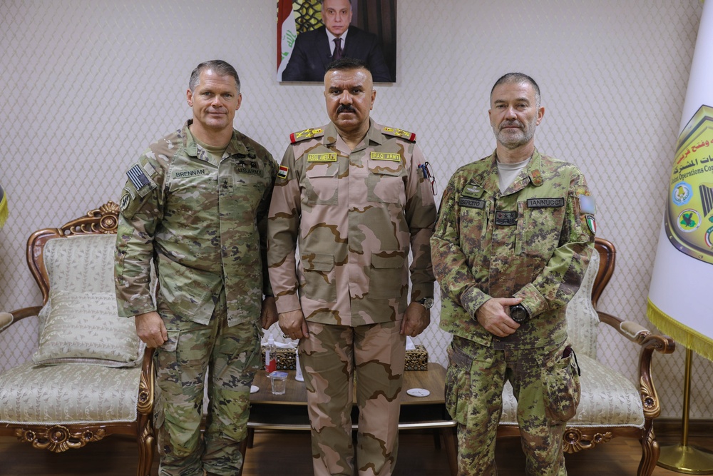 CJTF-OIR, NATO Mission Iraq and Iraqi Joint Operations Center leaders discuss continued partnership, collaboration in fight against Daesh at meeting in Baghdad