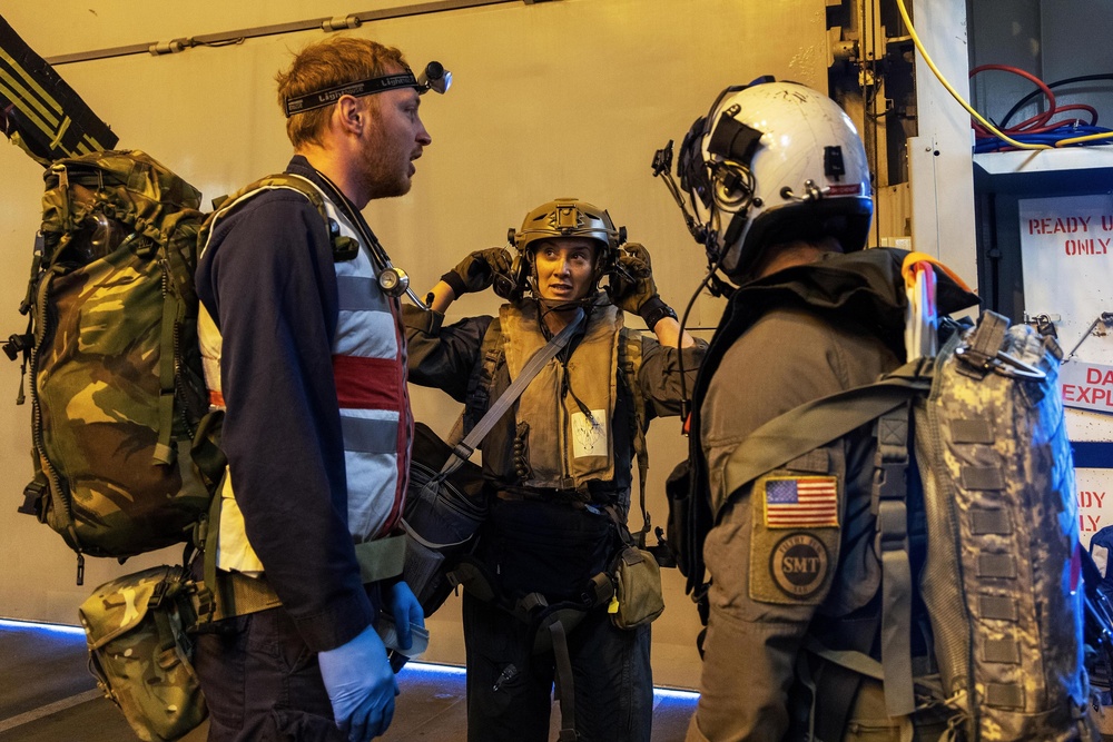 HMS Defender conducts a mass casualty exercise during BALTOPS22