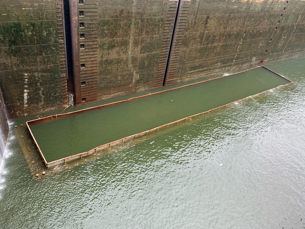 Corps of Engineers working to clear sunken barge in Kentucky Lock
