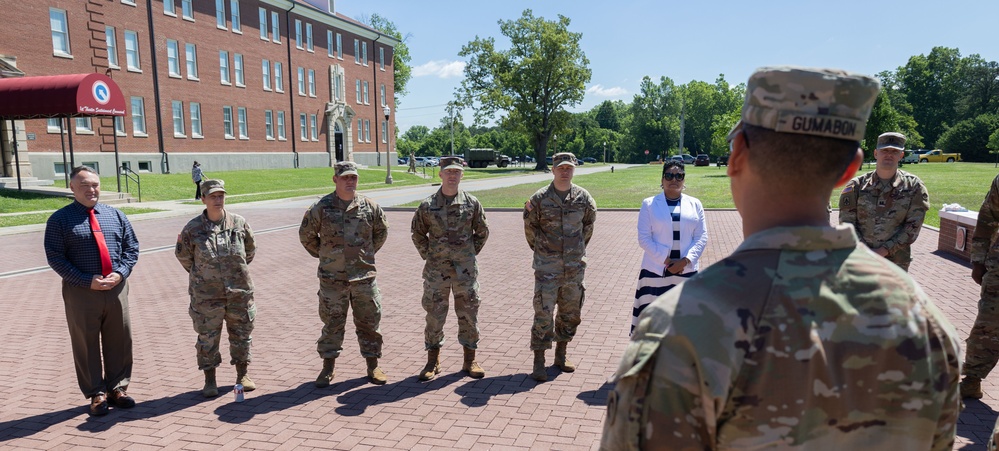 Chief Warrant Officer 4 Harned's award ceremony