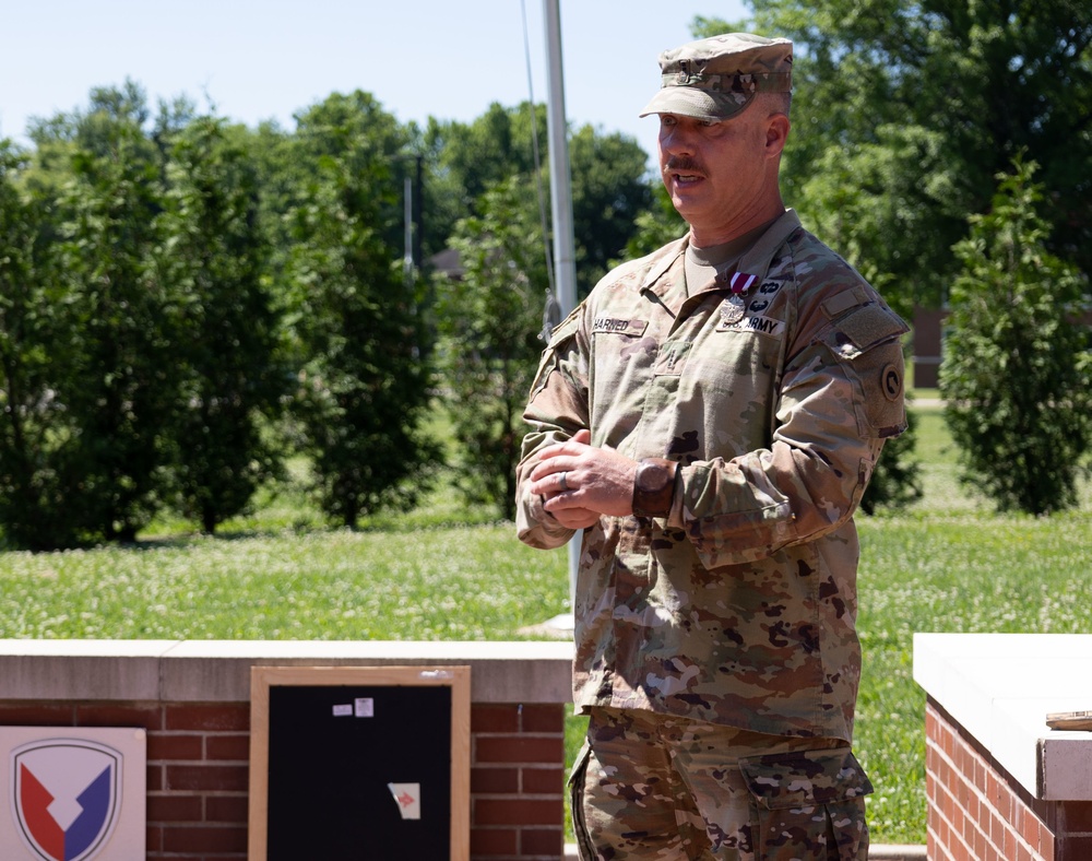 Chief Warrant Officer 4 Harned's award ceremony