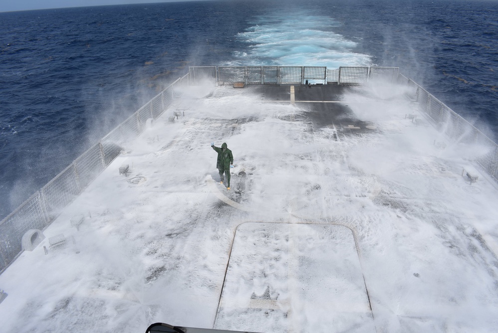 USS Billings Conducts Maintenance on AFFF Sprinkler System