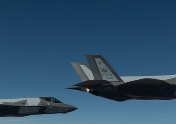 65 AGRS reactivation in-flight over Vegas with F-35A Lightning II