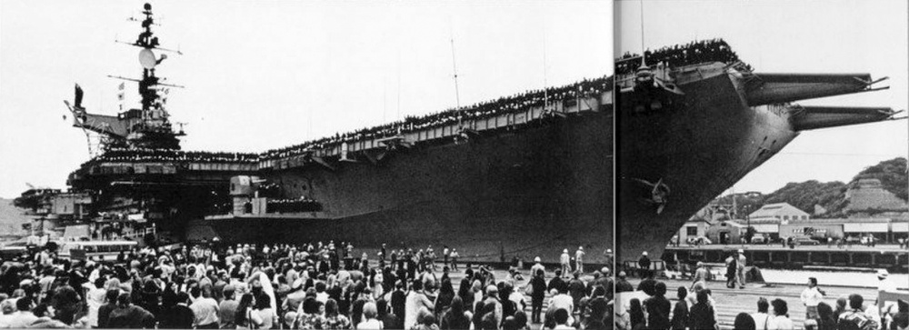 USS Midway arrives at Yokosuka Oct. 5,  1973