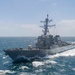 USS Decatur Approaches USS Nimitz For Fueling At Sea