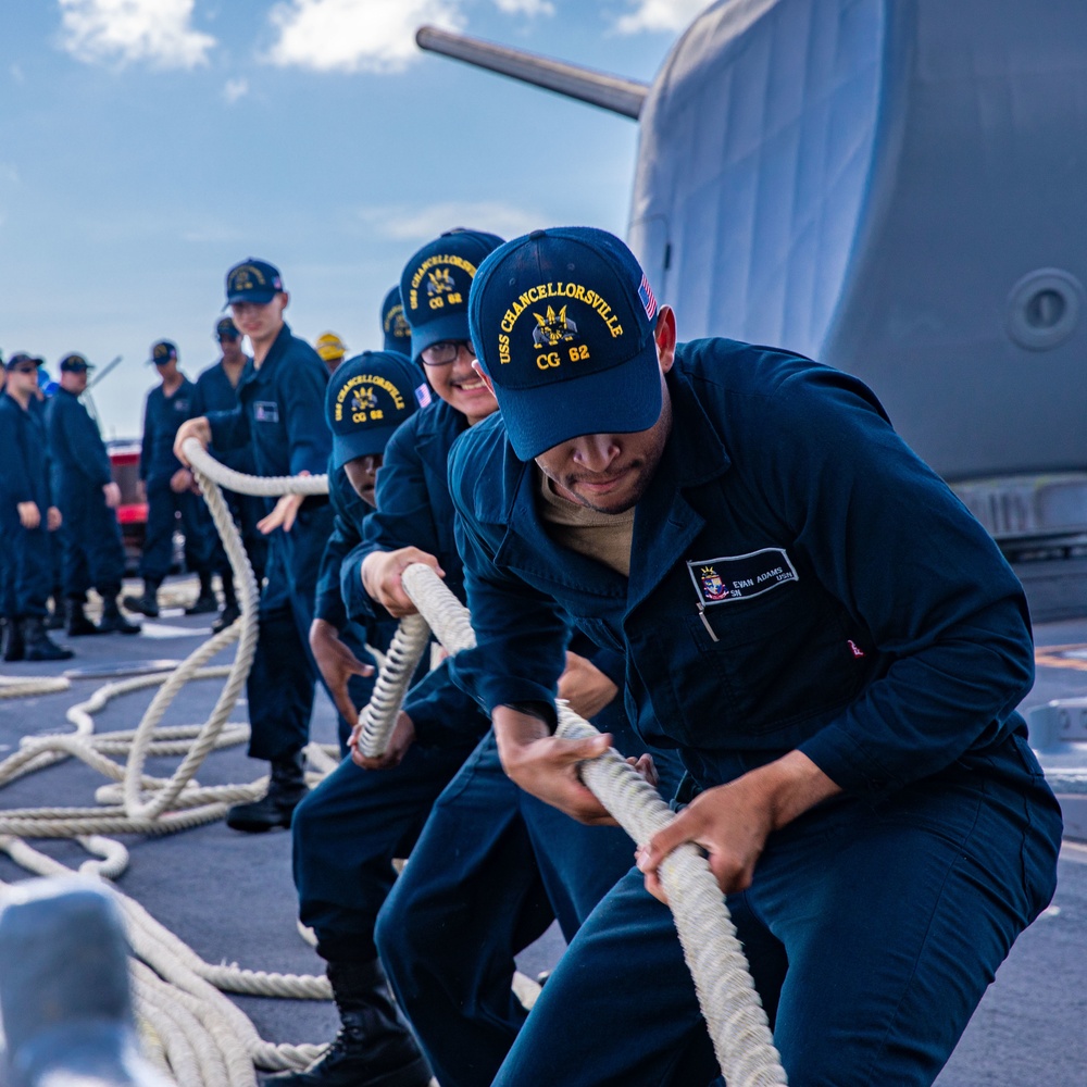 USS Chancellorsville Conducts a Sea and Anchor