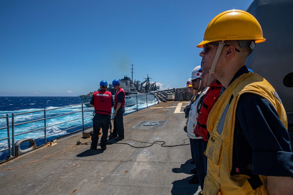 USS San Jacinto conducts replenishment at sea