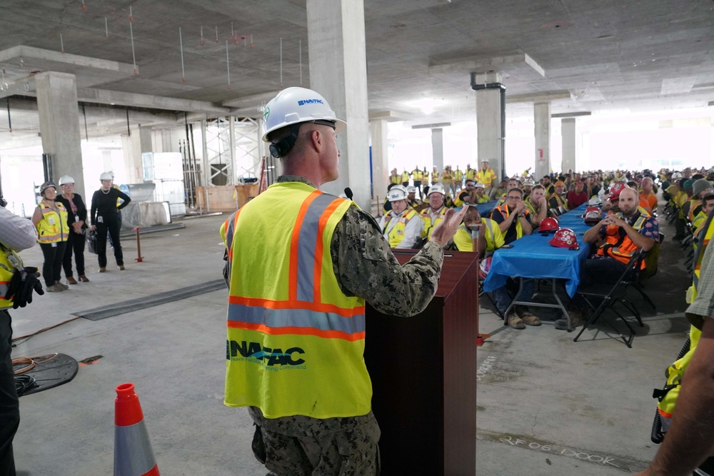 Capt. Ben Leppard Delivers Speech During Topping Ceremony at Walter Reed National Military Medical Center