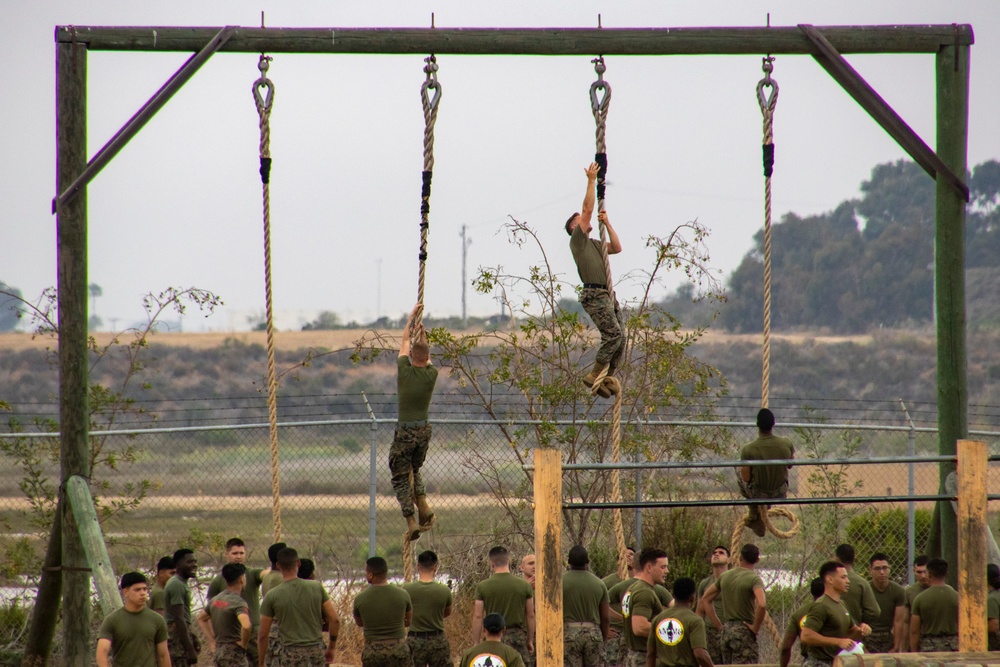 U.S. Marines and Sailors with 1st Supply Battalion conduct a Field Meet