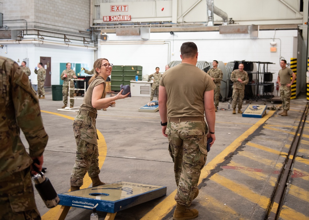 Rising 6, Top 3, and CGO Councils Give Back to 102nd IW Airmen