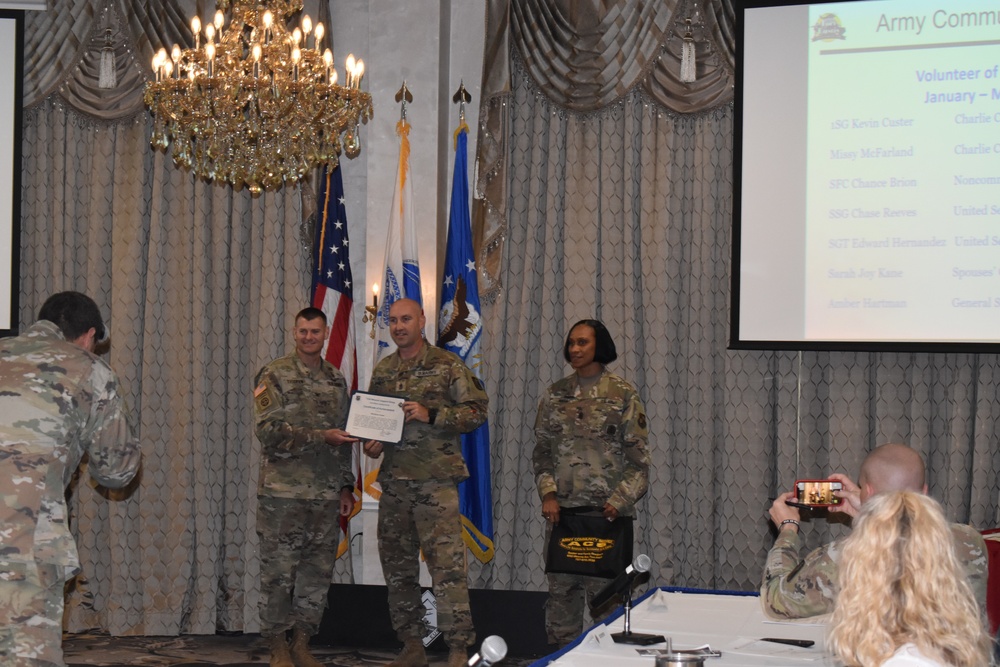 First Sgt. Kevin Custer Military Volunteer of the Quarter Award.