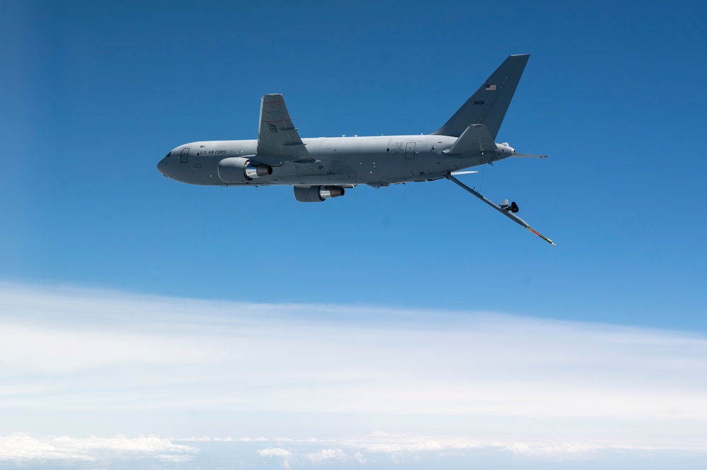 916th ARW KC-46 aerial refuels Blue Angels