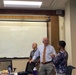 Retired Lt. Gen. James Dubik talks with students about the ethics of war