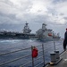 USS Leyte Gulf refueling at sea.