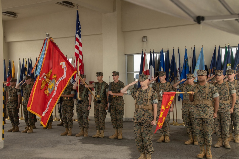 3rd Landing Support Battalion conducts a change of command ceremony