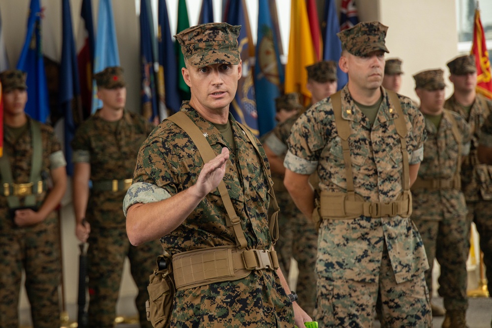 3rd Landing Support Battalion conducts a change of command ceremony