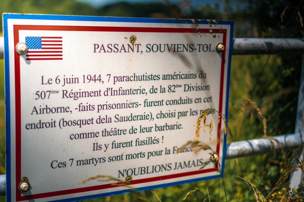 78 years to the day: French descendants, American Soldiers, and a veteran of the 1st wave on Omaha Beach gather to honor fallen paratroopers on D-Day anniversary