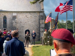 78 years to the day: French descendants, American Soldiers, and a veteran of the 1st wave on Omaha Beach gather to honor fallen paratroopers on D-Day anniversary