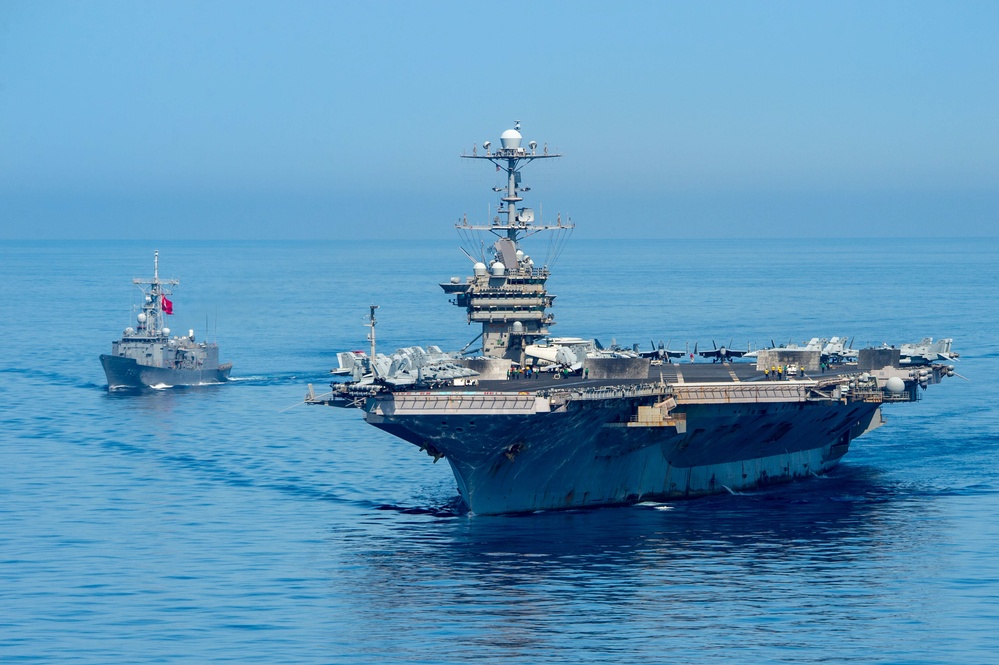 The Harry S. Truman Carrier Strike Group is on a scheduled deployment in the U.S. Naval Forces Europe area of operations, employed by U.S. Sixth Fleet to defend U.S., Allied and Partner interests.