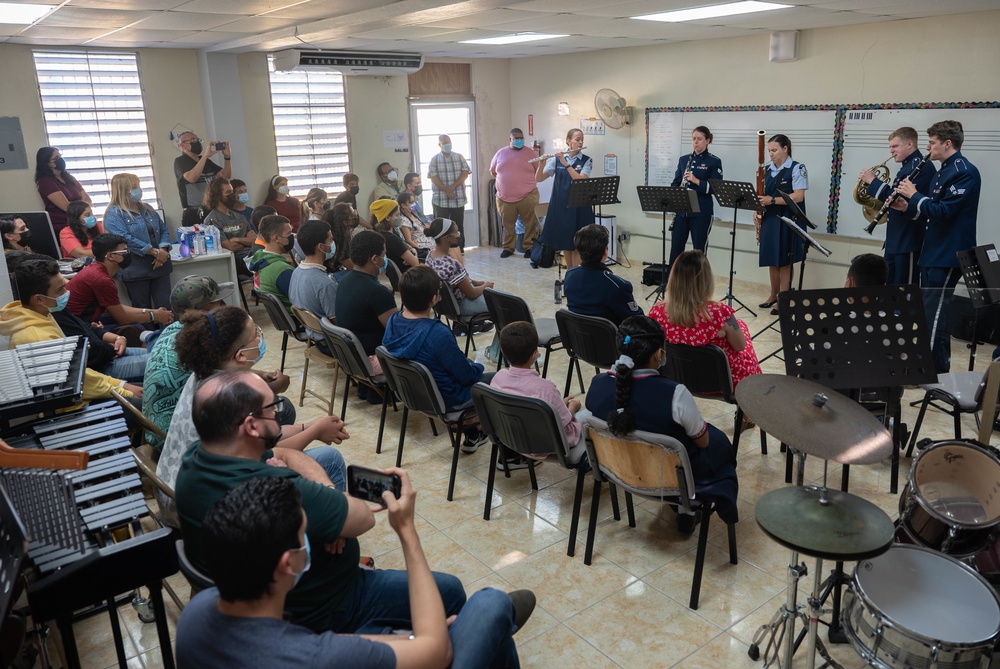 United States Air Force Band of the West Nightwatch and Mission Winds perform in Puerto Rico