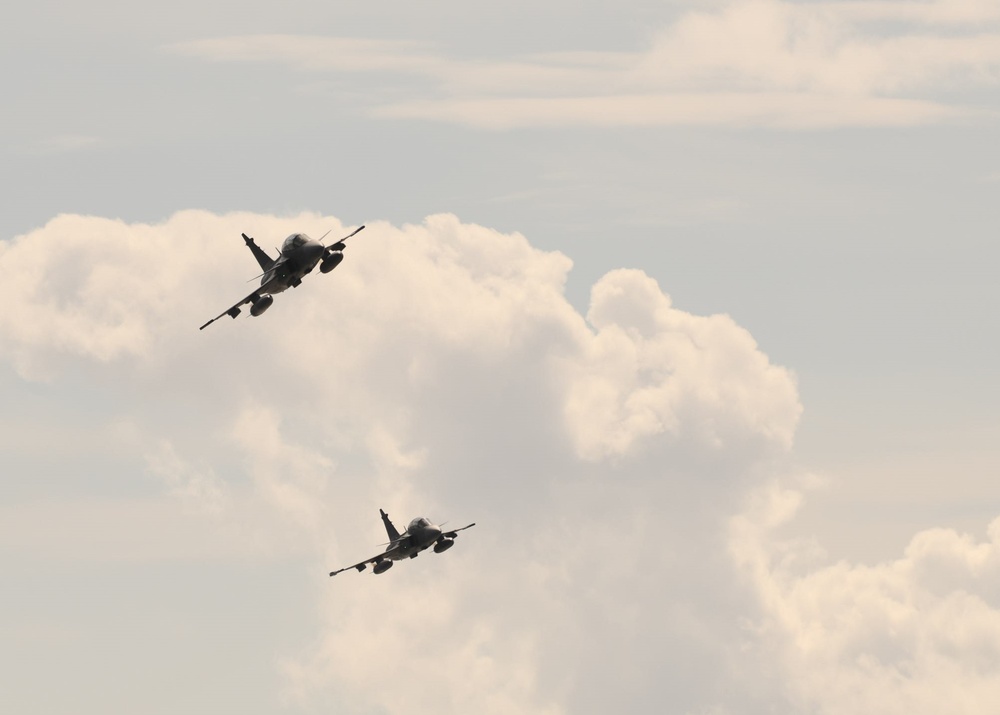 Swedish JAS-39 Gripen fighter aircraft fly