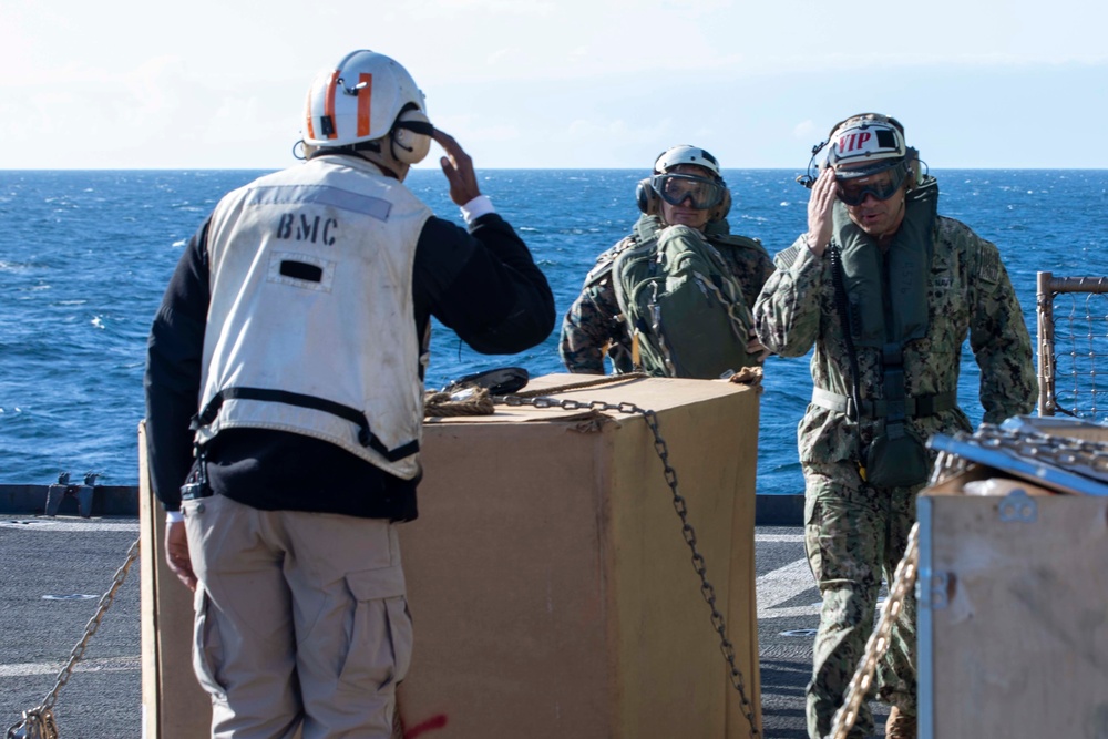 Rear Admiral Menoni visits the USS Gunston Hall