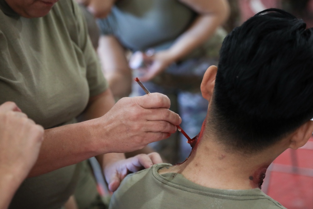 Army Reserve medics train with special effects makeup