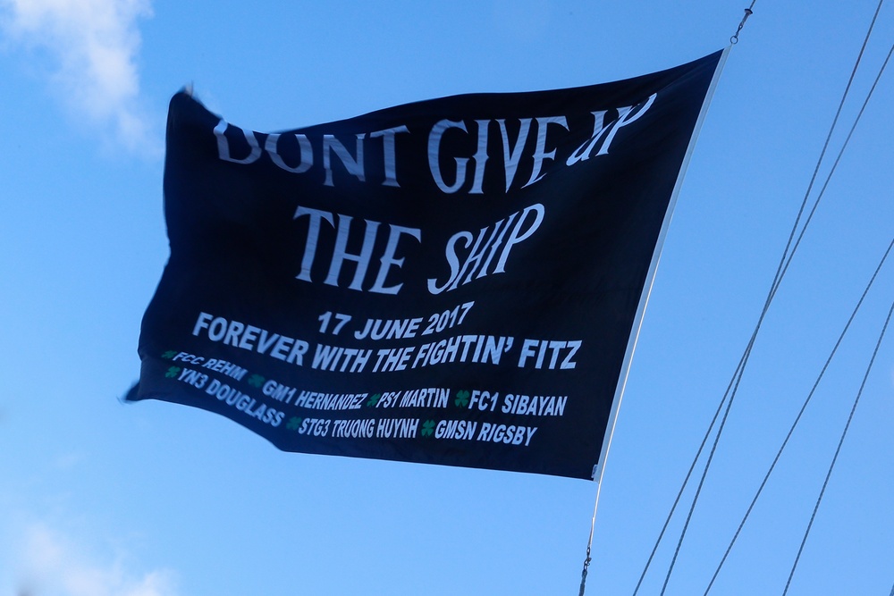 USS Fitzgerald Flies Remembrance Flag