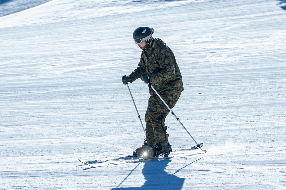 Bridgeport Marines learn downhill skiing techniques