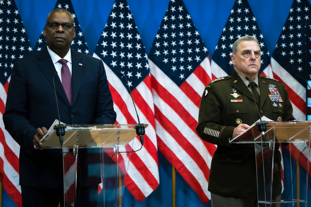 SECDEF and CJCS Joint Press Conference at NATO