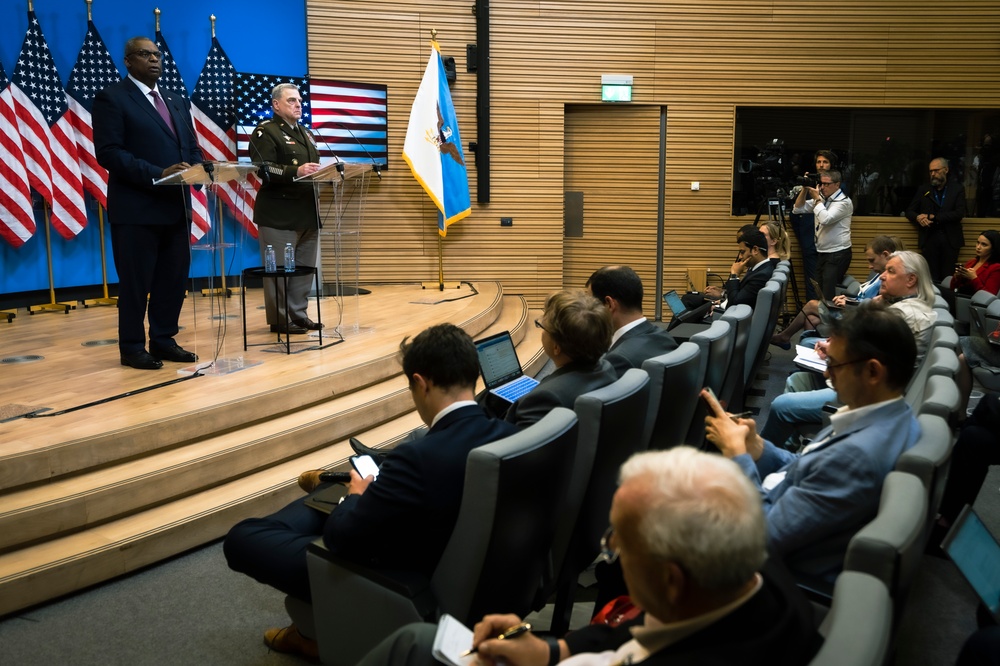 SECDEF and CJCS Joint Press Conference at NATO