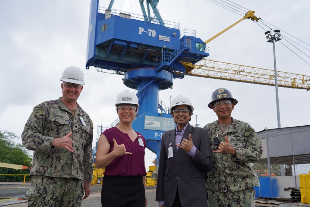 Cmdr. Brett LeFever, Dr. Kay Sullivan and Dr. Anish Goel Visit Pearl