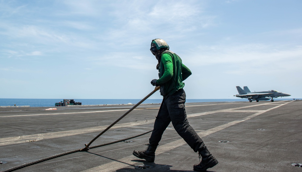 The Harry S. Truman Carrier Strike Group is on a scheduled deployment in the U.S. Naval Forces Europe area of operations, employed by U.S. Sixth Fleet to defend U.S., allied and partner interests.