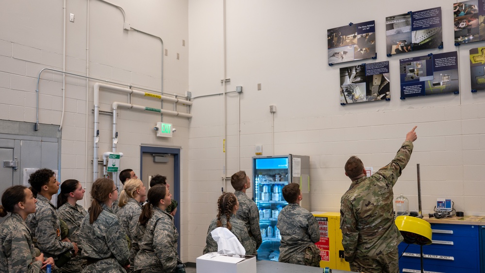 Air Force Junior ROTC cadets get a behind-the-scenes look at Alaska Air National Guard