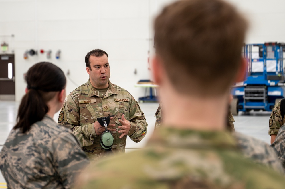 Air Force Junior ROTC cadets get a behind-the-scenes look at Alaska Air National Guard